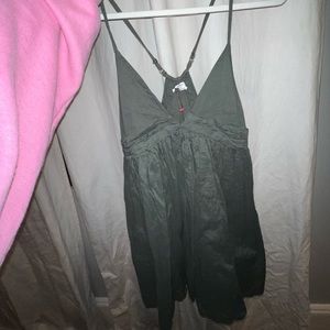 Army green O’NEILL low cut sundress/ beach coverup